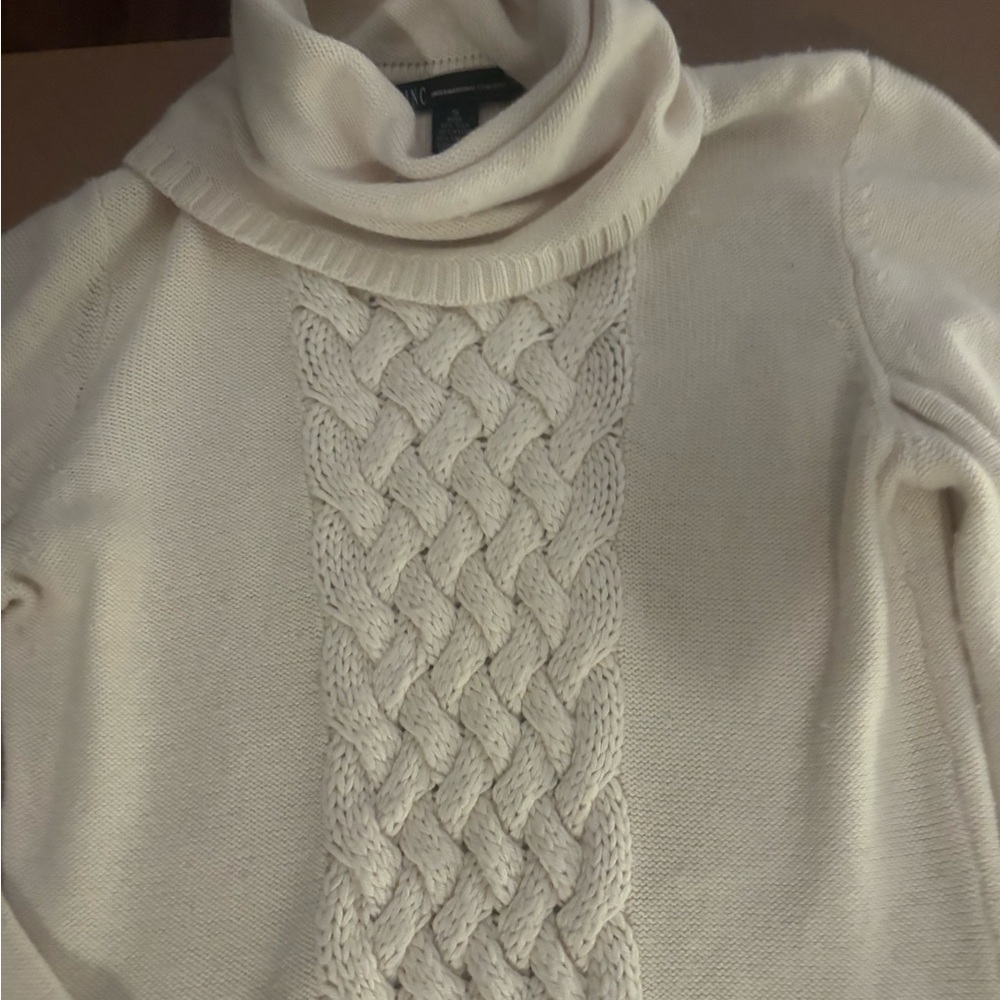 INC International Concepts Cream Cowl Neck Sweater